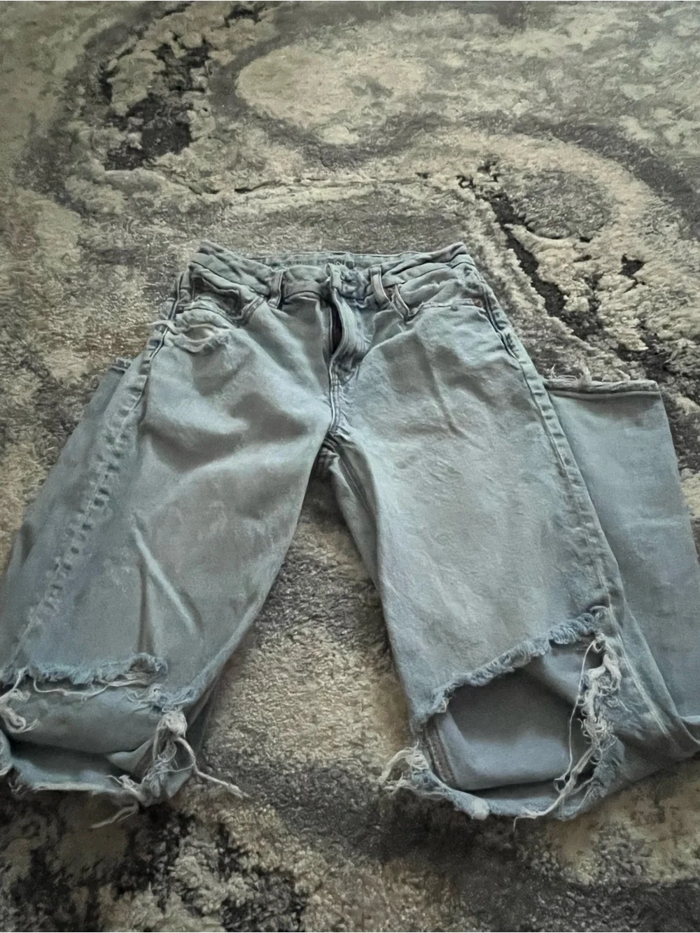 AE blue wide straight jeans